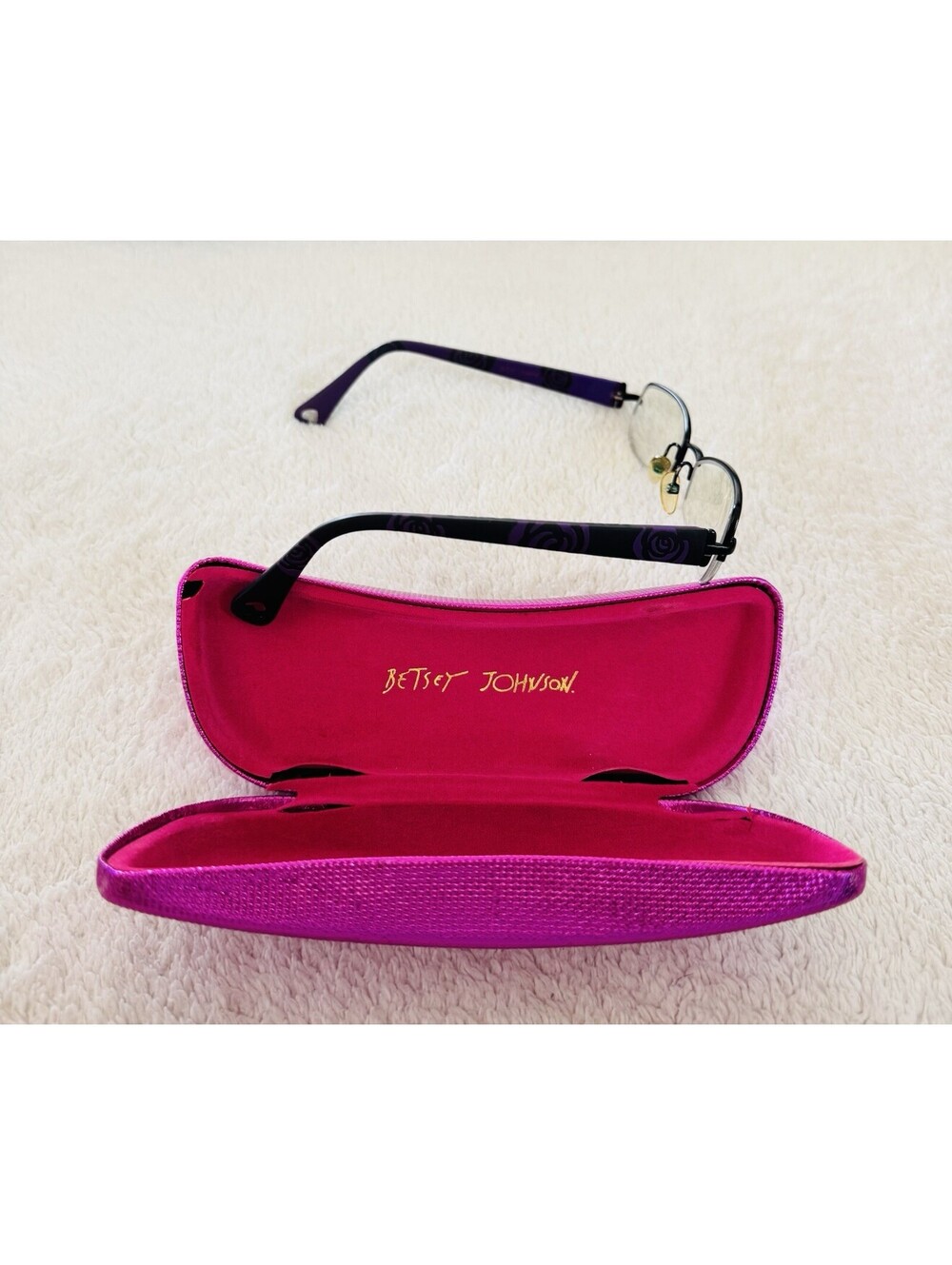 New Women's Betsey Johnson Eyeglass Frame So 2000 Brown Metal 54-17-140